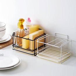 Organisation Sponge Holder Soap Drain Storage Rack Kitchen Sink Organiser Rag Dishcloth Brush Iron Shelf Bathroom Accessories