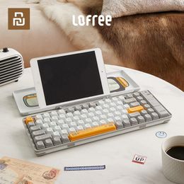 Accessories Youpin LOFREE Wanderfree Bluetooth Wireless Mechanical Keyboard Gaming Office Home Dualmode 5.0 Multisystem Tea Axis 84 Keys