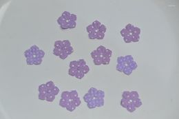 Decorative Flowers 25mm In Diameter Artificial Fabric Purple Hollow For Wedding Decoration DIY Scrapbooking Die Cut 50pcs/set