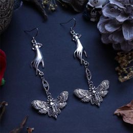 Dangle Earrings Vintage Medieval Gothic Butterfly Hand Eyes Pendant For Charm Woman Party Jewellery Engagement Wedding Gift Her