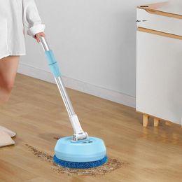 Mops 180degree Rotation Cordless Floor Cleaner Round Electric Spin Mop Detachable Handheld For Laminate/Hardwood/Tiles/Carpet Kitchen 230512