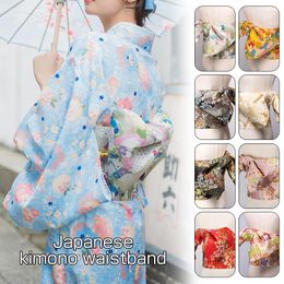 Ethnic Clothing Traditional Japanese Yukata Kimono Obi Belt Floral Geisha Bow-knot Cosplay Girdle Waistband Print Noble Retro Accessories