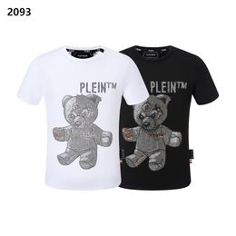 PLEIN BEAR T SHIRT Mens Designer Tshirts Brand Clothing Rhinestone PP Skulls Men T-SHIRT ROUND NECK SS SKULL Hip Hop Tshirt Top Tees 161268