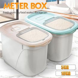 Organisation 5/10kg Kitchen Insect Proof Plastic Rice Bucket Food Storage Container Rice Dispenser Kitchen Sealed Fresh Food Tank With Cover