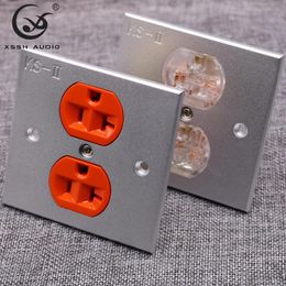 Adaptors US Plug Connector Jack Hiend DIY HIFI Copper Plated 24k Gold 20AMP 20A 125V Aluminium Plate 3Pins Power Socket Electric Outlet