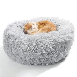 Cat Beds Round Plush Bed Basket Kennel House Winter Warm Sleeping Bag Cats Nest Soft Pet Cushion For Small And Medium-sized