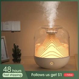 Appliances Wireless Humidifiers Diffusers Usb Rechargeable 700Ml 1800Mah Battery Aromatherapy Fragrance Diffuser Night Light Air Humidifier