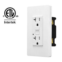 Adaptors US 20A/125V Wall Socket Tamper Resistant GFCI Outlet with LED Indicator Electric Shock Resistant Outlet for Indoor or Outdoor