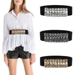 Belts Women Fashion Crystal Beaded Elastic Wide For Daily Travel Belt DressBelts