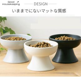 Shavers New Ceramic Pet Bowl Japanesestyle Cat Bowl High Foot Pet Water Food Bowls for Cat Dog Pet Feeding Dog Supplies
