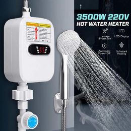 Heaters 3500W Instant Water Heater Shower 3S Heating Bathroom Kitchen Tankless Electric Water Heater Temperature Display 220V EU Plug