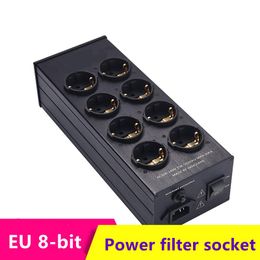 Adaptors 8position AC EU socket Audio Power Purifier filter power outlet 15A European power socket for DAC tube Audio amplifier