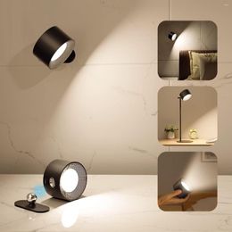 Wall Lamp Magnetic Wall-mounted Non-perforated Touch Switch Table USB Rechargeable LED Night Dimmable Eye Protectio