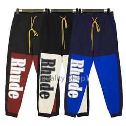 Designer Brand RHUDE Mens Womens Fashion Sports Pant Letter Printed Sweatpants Casual Streetwear Loose Drawstring Thin Trousers Womens Sweat Pants Size S-XL