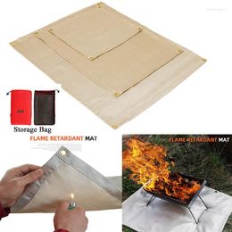 Outdoor Pads 100 80cm Camping Fireproof Cloth Heat-Resistant Picnic Barbecue Potholder Mat Glass Fibre Flame Retardant Blanket