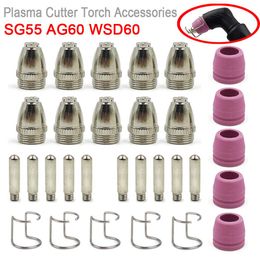 Mondstukken SG55 AG60 WSD60 Plasma Cutting Consumables Torch Electrode Tip Nozzle Kit 60A Plasma Cutting Machine Accessories