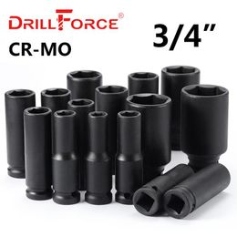 Contactdozen Drillforce 1765mm CRMO Driver Deep Impact Wrench Socket Head 3/4" Adapter Car Auto Truck Tire Repair Industrial Pneumatic Tool