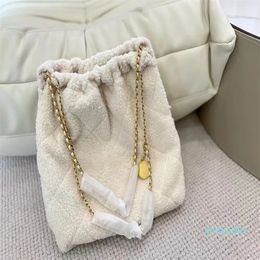 2023-Fashion brand Luxury bag Designer handbag Fluffy Tote Bag Single Shoulder bags Winter plush chain purse shopping casual Totes good