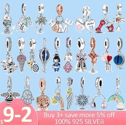 925 sterling silver charms for pandora Jewellery beads Family Tree Snowflake Rose Flower Beads