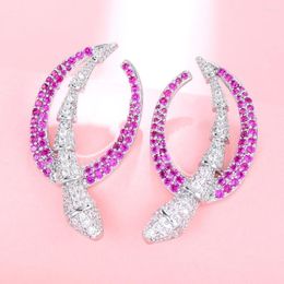 Dangle Earrings Soramoore Romantic Gorgeous Snake Full CZ Charms Women Girl Birthday Gift Bridal Wedding Party Show 2023