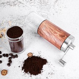 Manual Coffee Grinders Manual Coffee Grinder Hand-cranked Coffee Bean Grinder Portable Accompanying Silver Stainless Pepper Grinder Coffee Machine Tool 230512