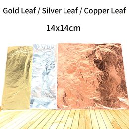 Stamping 1000 sheets Imitation Gold Leaf Imitation Silver Leaf 14*14 cm Gold Foil genuine copper leaf for gilding craft decoration