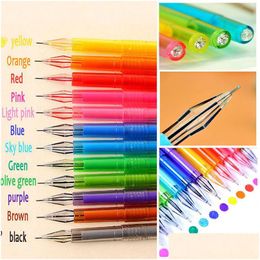 Gel Pens 12Pcs Candy Color Diamond Pen School Supplies D Student Gift Drop Delivery Office Business Industrial Writing Dhx6Q