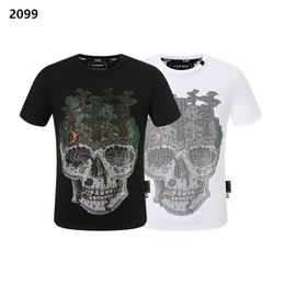 PLEIN BEAR T SHIRT Mens Designer Tshirts Brand Clothing Rhinestone PP Skulls Men T-SHIRT ROUND NECK SS SKULL Hip Hop Tshirt Top Tees 161289