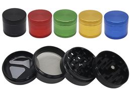 4 layers Aluminum Alloy Herb Grinders smoke accessories Zinc Alloy Tobacco Grinders with CNC teeth filter for Smoking