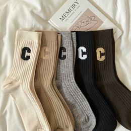 5 Wholesale Compression cotton Man Pairs/Set Women Socks Letter C Print Lady Short Sock For Cycling Cute Solid Breathable Mesh Ankle Summer Running