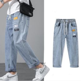 Men's Jeans Mens Korean Fashion 2023 Vintage Straight Pants Harajuku Baggy Trousers Quality Denim Harem W93
