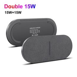 2 In 1 Dual Seat Wireless Charger 40W For Samsung S22 S21 Double Fast Charging Pad