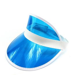 Tennis Beach Coloured Plastic Clear Sun hat Bingo Vegas Dealer Neon Golf Visor Hat Cap 20pcs lot253w