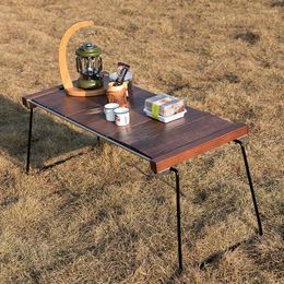 Camp Furniture Outdoor IGT Camping Equipment Table Tnr Solid Wood Folding Portable Multifunctional Tactical Combination