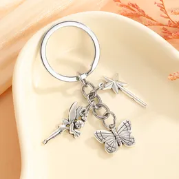 Keychain Butterfly Angel Magic Wand Pendants DIY Men Jewelry Car Key Chain Ring Holder Souvenir For Gift