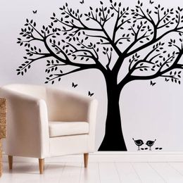 Wall Stickers DIY Large Black White 3D Tree PVC Decals Adhesive Family Mural Art Home Decor Bedroom Window Decorations