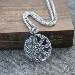 Pendant Necklaces Nostalgia Slavic Kolovrat Svarog Star Of Russia Slavs Amulet Punk Necklace Viking Talisman Jewelry