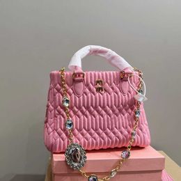 luxury bag evening rhinestone bag lady handbags designer tote shoulder crossbody work bags female Luxury Advanced Leather Pink Totes 230513