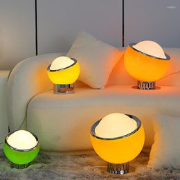 Table Lamps Nordic Radar LED Glass Desk Light Art Bedside Lamp Green Yellow For Bedroom Living Room Decoration