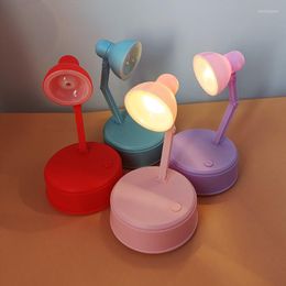 Table Lamps Mini Night Light Cute Children Bedroom Bedside Lamp Battery Operated 5 Colours Reading For Room Decor LED Desk Lights