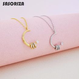 925 Sterling Silver Necklace for Women Hook shaped Pendant Necklace Fine Jewellery