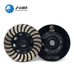 Slijpstenen ZLION 4" Diamond Cup Grinding Wheel Double Layer Segment 5/811 Thread Sanding Disc For Granite Marble Stone Grinding Cup wheel