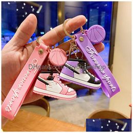 Key Rings Designer Sile Sneaker Keychain Party Gift Creative Fashion Sports Shoes Ring 8 Colour Bag Pendant Decoration Drop Delivery J Dhvtt