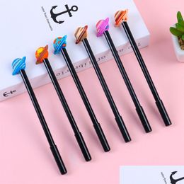 Gel Pens Korea Stationery Learning Office Black Ink Pen Cute Creative Colorf Planet Stationary Wholesale Drop Delivery School Busine Dhkim