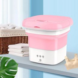 Storage Mini Folding Washing Machine Household Portable Touch Button Turbo Personal Rotating Automatic Cycle Cleaning Washer For Travel