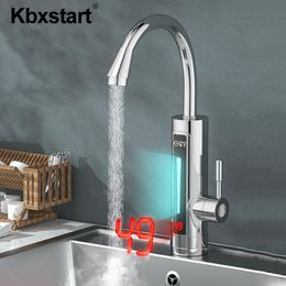 Heaters 3300W Electric Water Heater Instant Faucet Tap LED Ambient Light Temperature Display Bathroom Kitchen Instant Heating Tap 220V