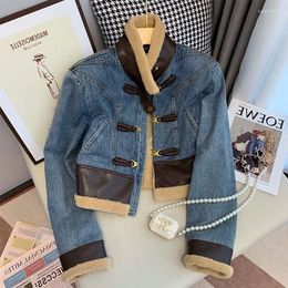 Women's Vests 2023 Autumn And Winter Unique High Grade Fashion Street Bombing Chinese Women's Fur Coat Denim Thickened