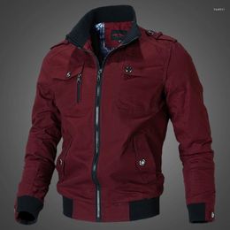 Men's Jackets S Stand Collar Men's Washable Cotton Military Workwear Outdoor Casual Jacket Mens Fashion Clothing