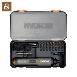 Accessories Youpin Worx 4V Mini Electrical Screwdriver Set WX240 Cordless Electric Screwdriver Rechargeable Handle Tools 26 Bits Set Drill