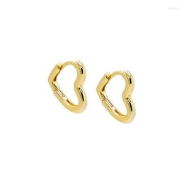 Hoop Earrings Simple Classic Fashion Women Jewelry High Polished 19mm Huggie Heart Shaped Earring